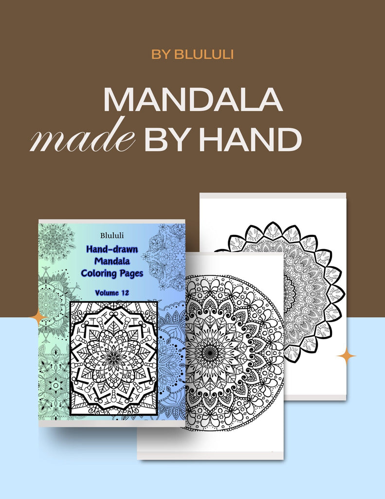 Blululi Hand - Drawn Mandala & Seamless Patterns Coloring Pages - 8.5 x 11 inches digital download - Blululi