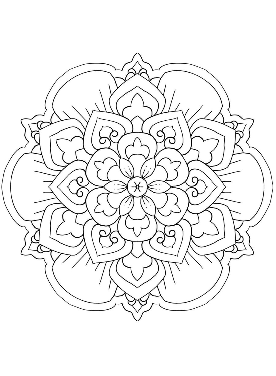 Blululi Mandala Coloring Pages 16 Hand Drawn Designs - PDF digital download - Blululi