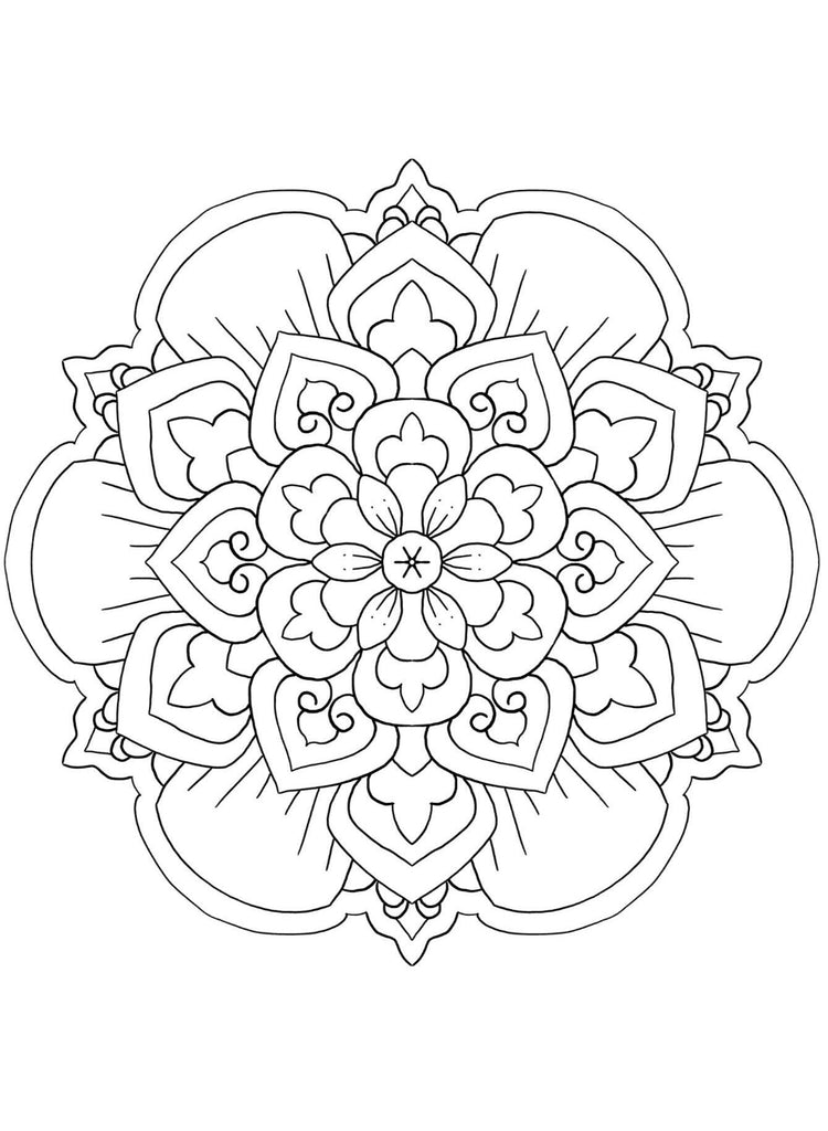 Blululi Mandala Coloring Pages 16 Hand Drawn Designs - PDF digital download - Blululi