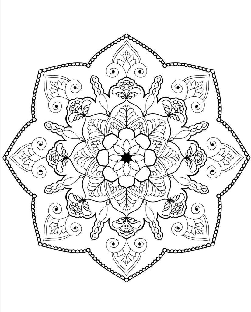 Blululi Mandala Coloring Pages 16 Hand Drawn Designs - PDF digital download - Blululi