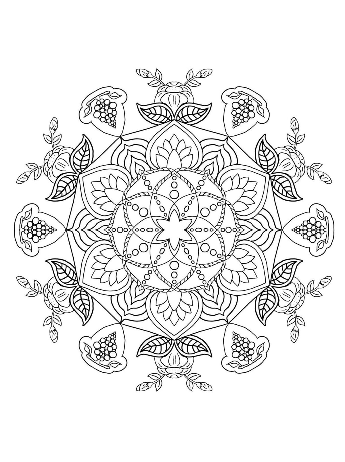 Blululi Mandala Coloring Pages 16 Hand Drawn Designs - PDF digital download - Blululi
