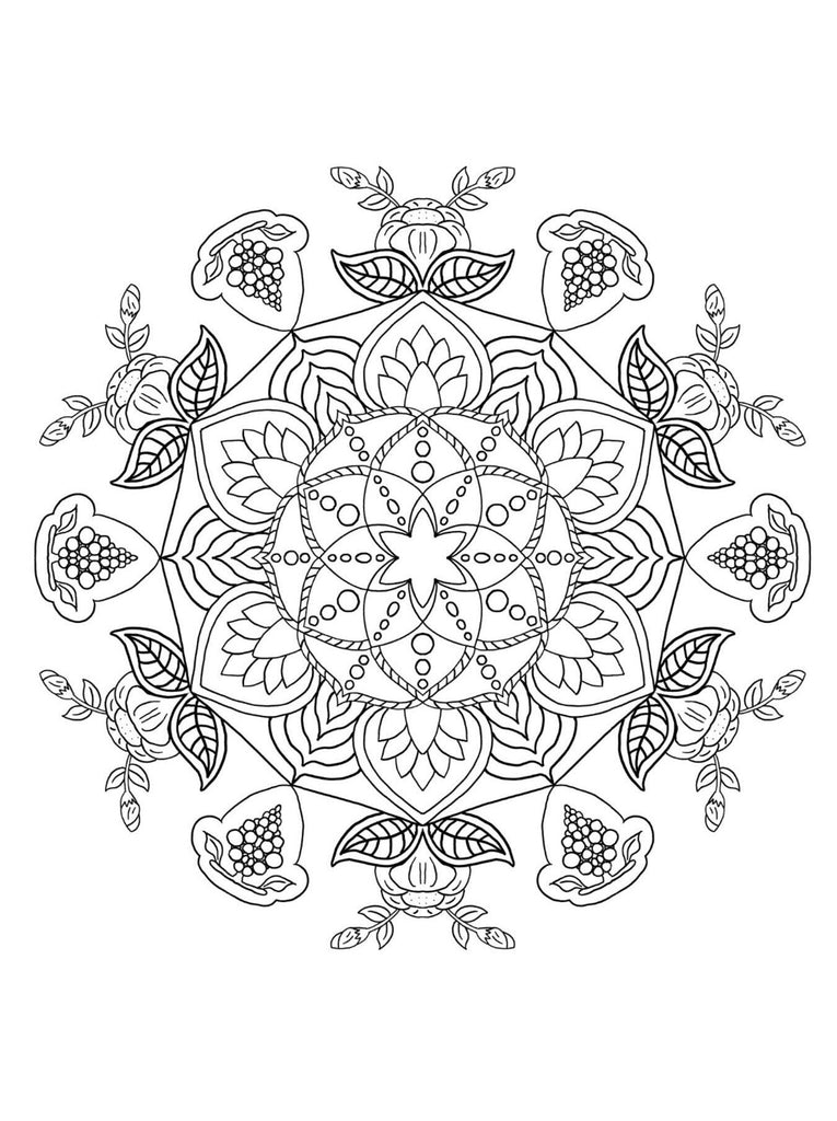 Blululi Mandala Coloring Pages 16 Hand Drawn Designs - PDF digital download - Blululi