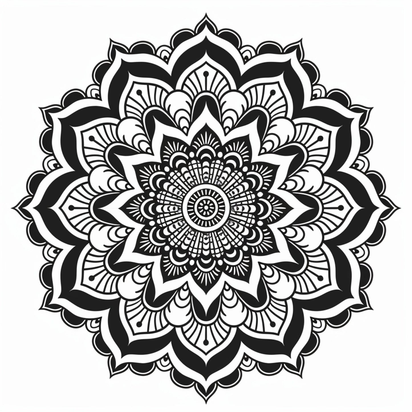 Blululi Mandala Coloring Pages - 16 Therapeutic Designs digital download - Blululi