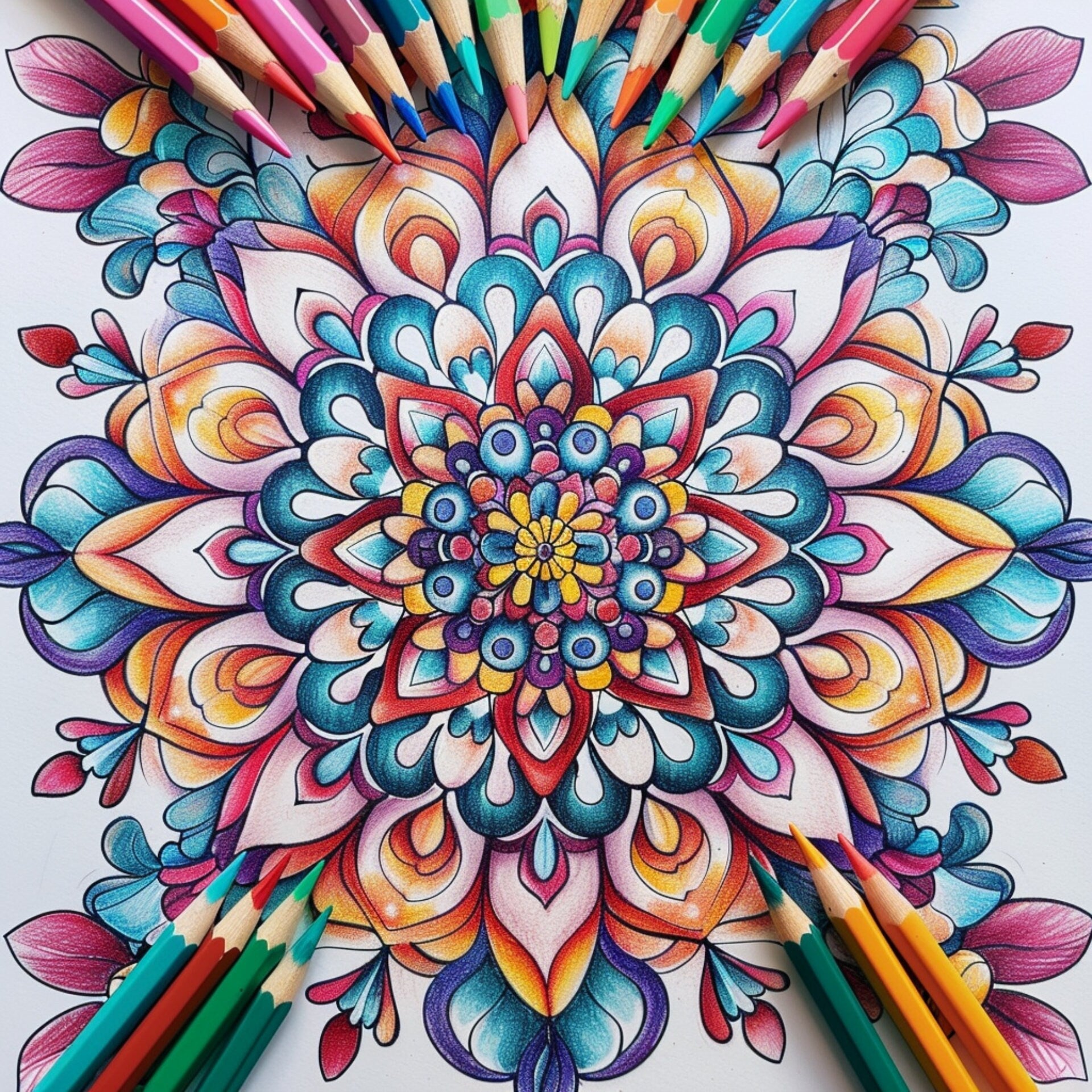 Blululi Mandala Coloring Pages - 16 Therapeutic Designs digital download - Blululi