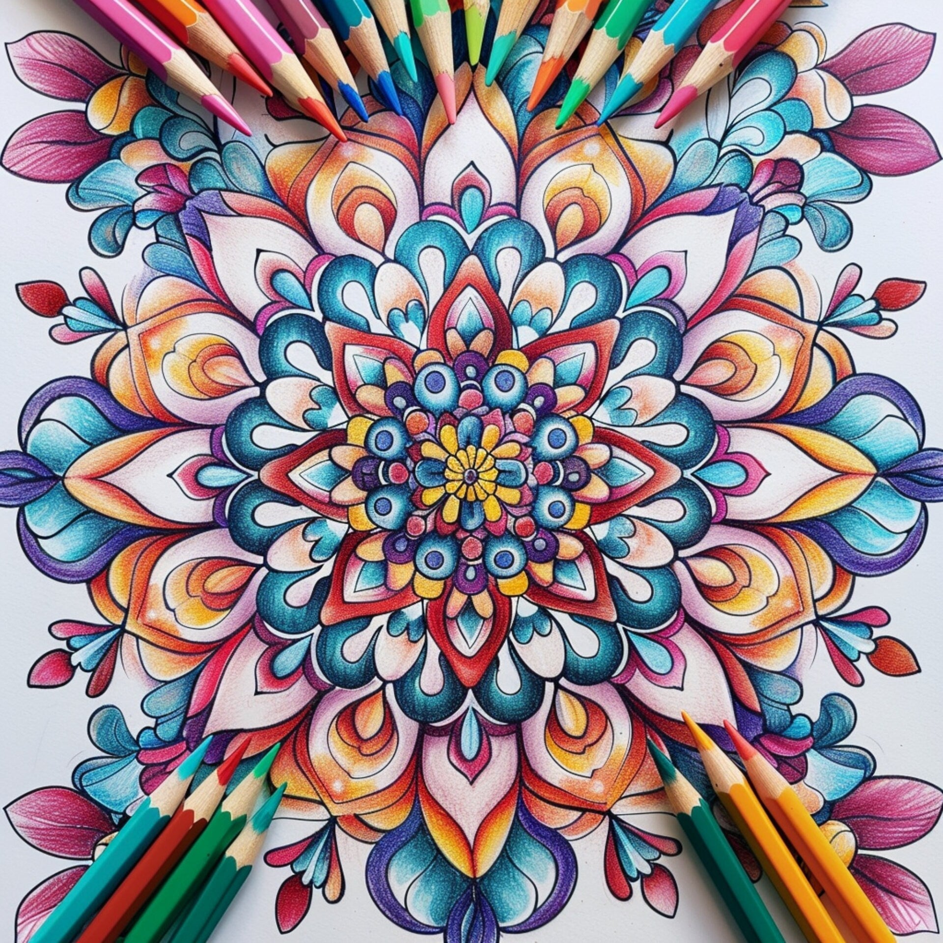 stress relief mandala coloring design – printable pdf