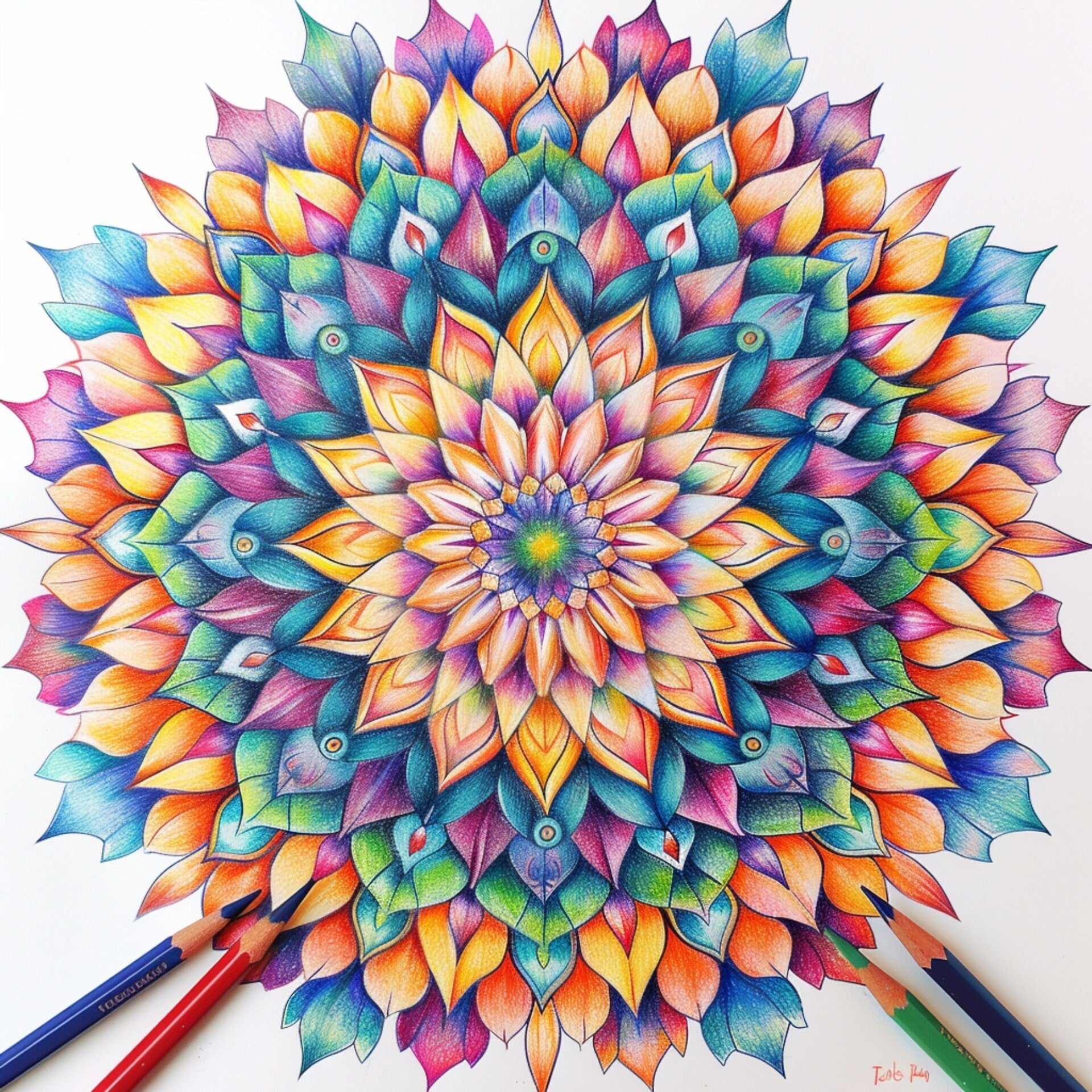 Blululi Mandala Coloring Pages - 16 Therapeutic Designs digital download - Blululi