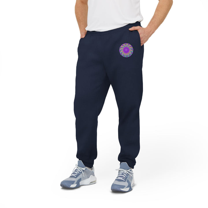 Blululi Purple Mandala Adidas Fleece Joggers Trousers - Blululi