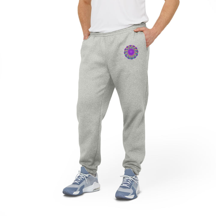 Blululi Purple Mandala Adidas Fleece Joggers Trousers - Blululi