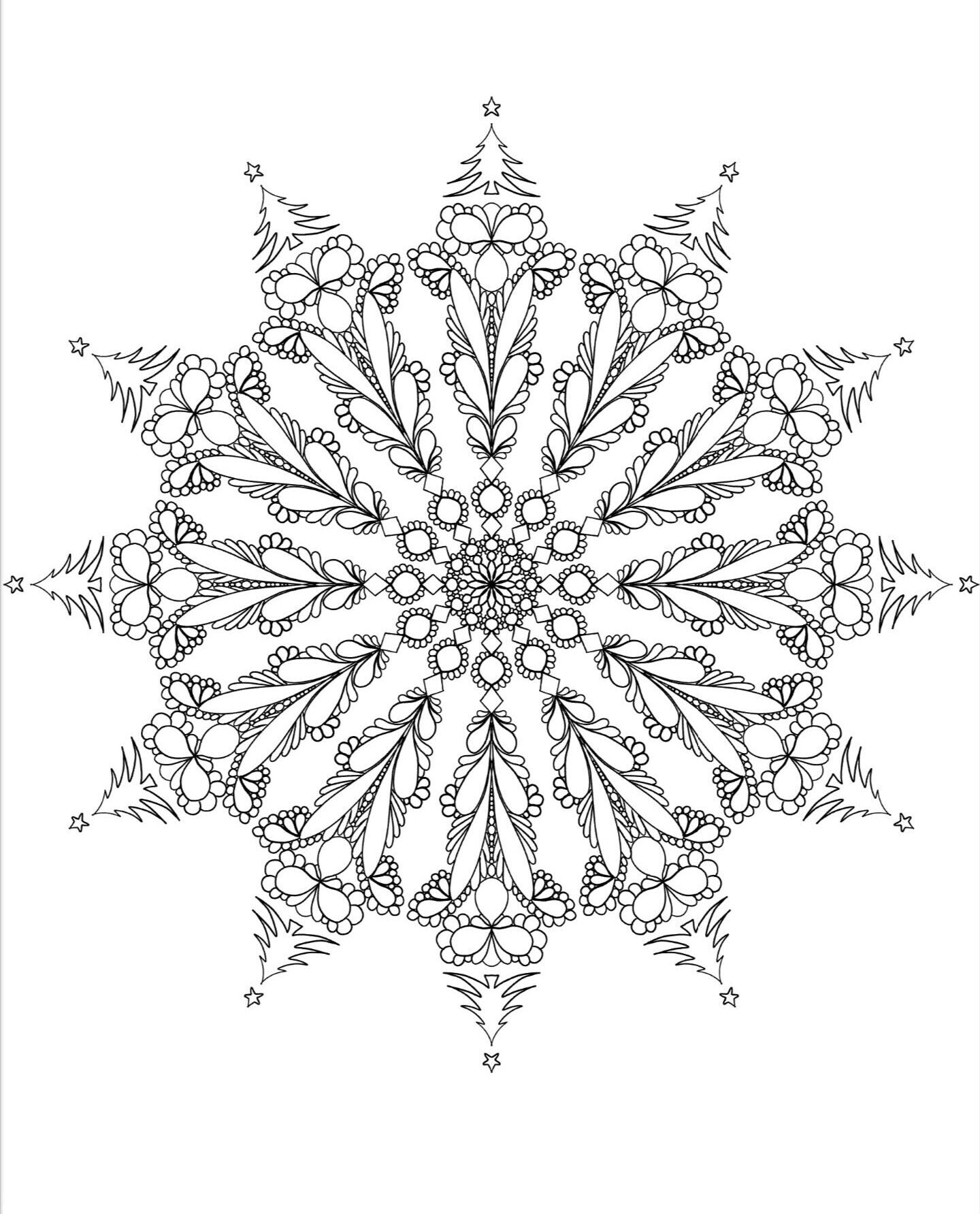 Blululi Serene Hand Drawn Mandala Coloring Pages - 16 Unique Designs digital download - Blululi