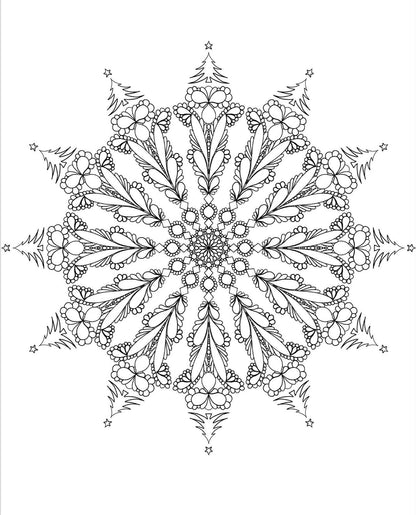 Blululi Serene Hand Drawn Mandala Coloring Pages - 16 Unique Designs digital download - Blululi