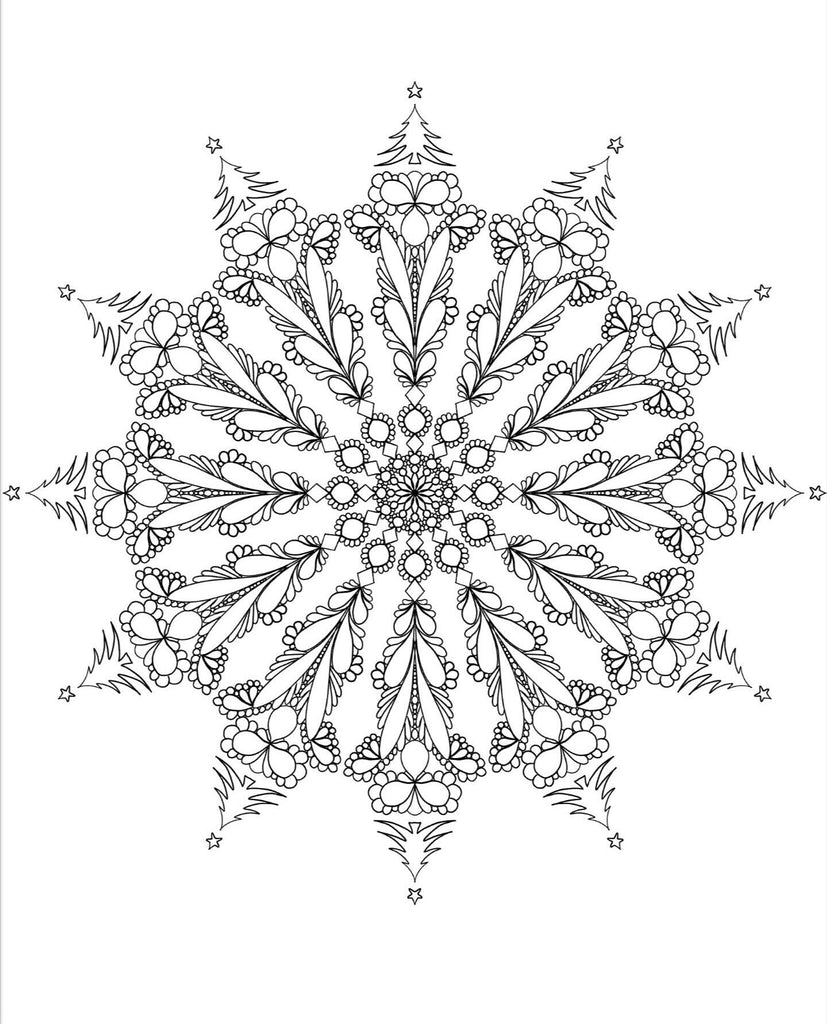 Blululi Serene Hand Drawn Mandala Coloring Pages - 16 Unique Designs digital download - Blululi