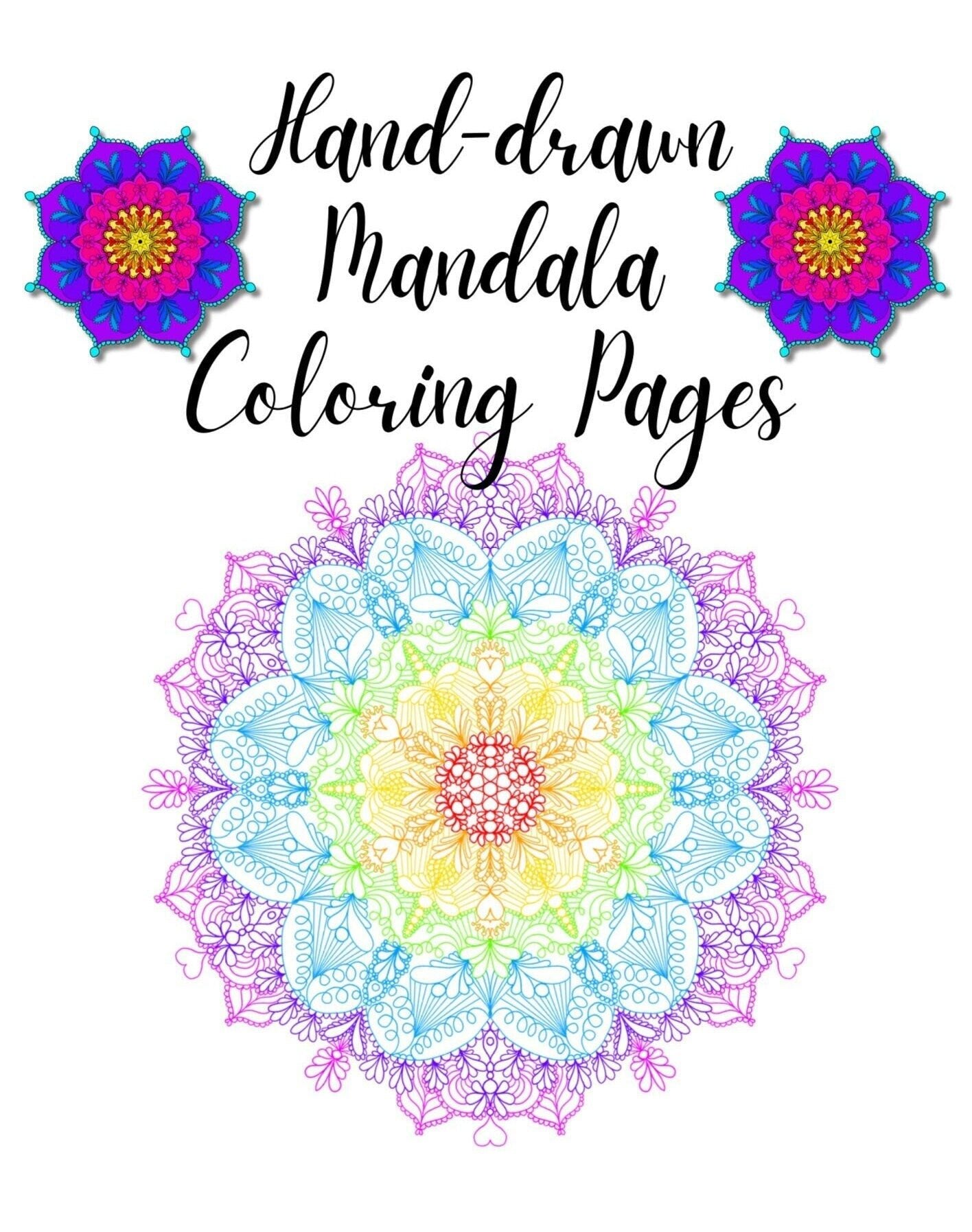 Blululi Serene Hand Drawn Mandala Coloring Pages - 16 Unique Designs digital download - Blululi