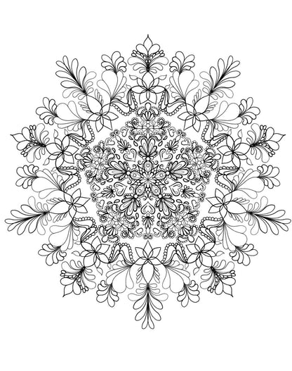 Blululi Serene Hand Drawn Mandala Coloring Pages - 16 Unique Designs digital download - Blululi