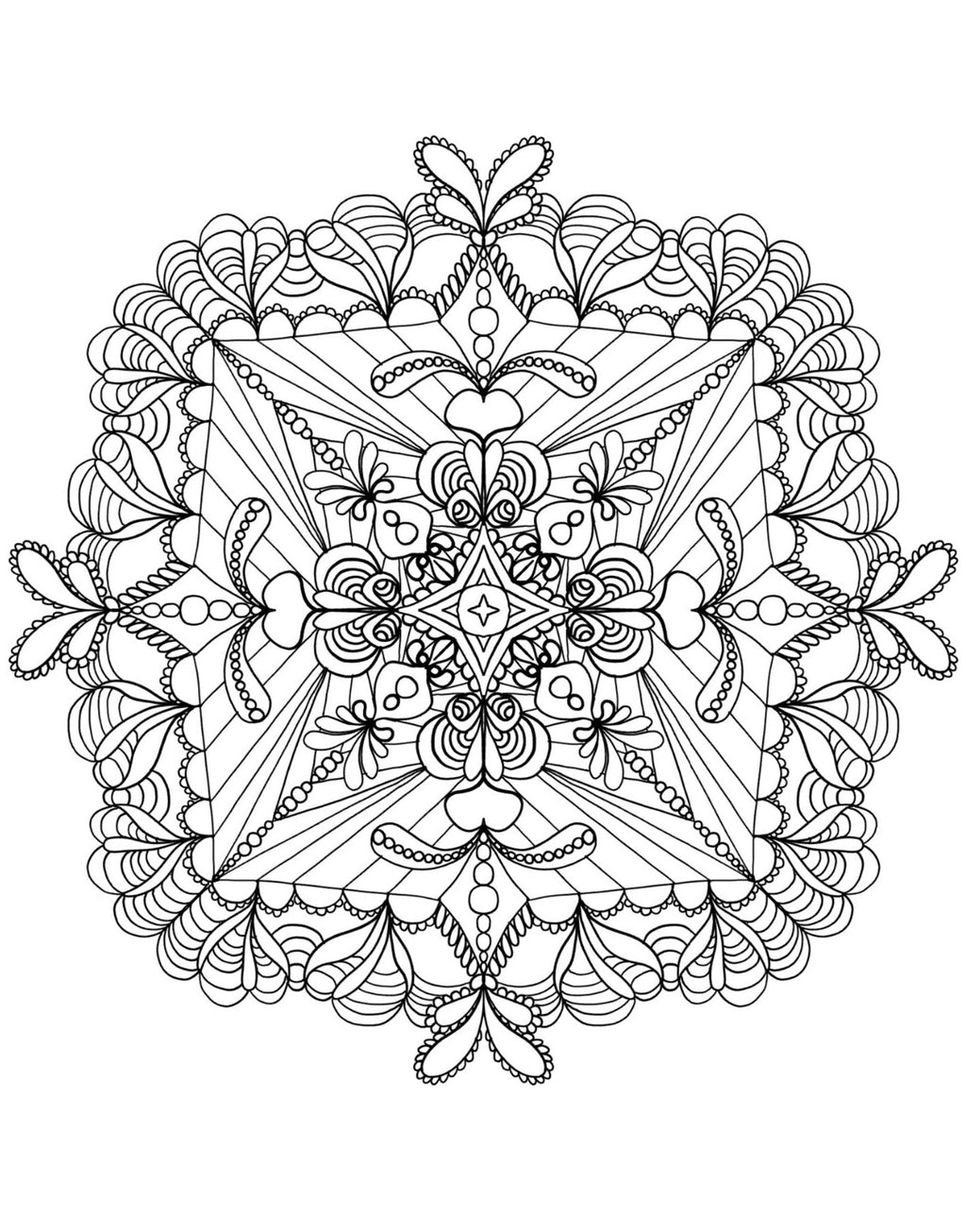 Blululi Serene Hand Drawn Mandala Coloring Pages - 16 Unique Designs digital download - Blululi