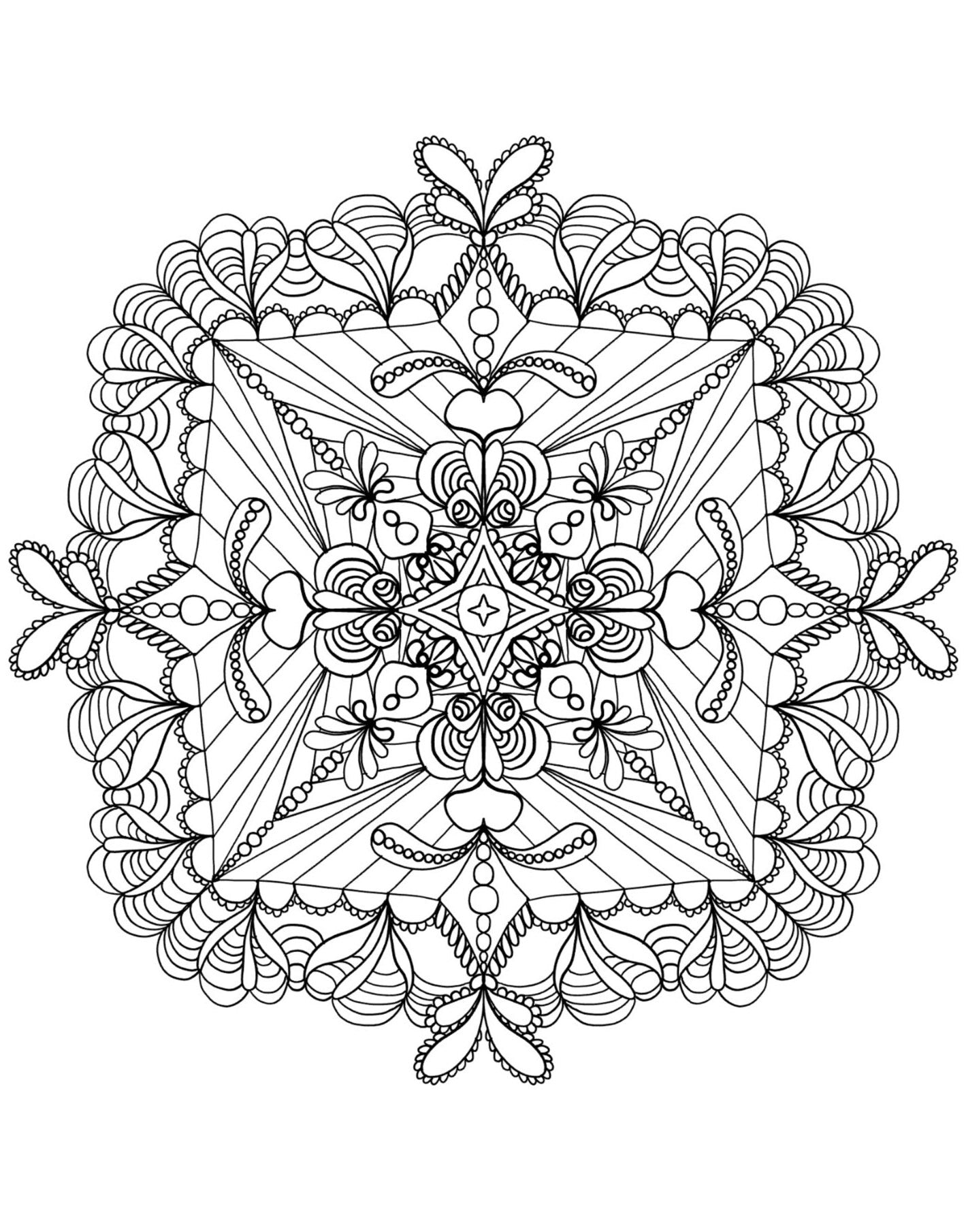 Blululi Serene Hand Drawn Mandala Coloring Pages - 16 Unique Designs digital download - Blululi