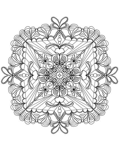 Blululi Serene Hand Drawn Mandala Coloring Pages - 16 Unique Designs digital download - Blululi