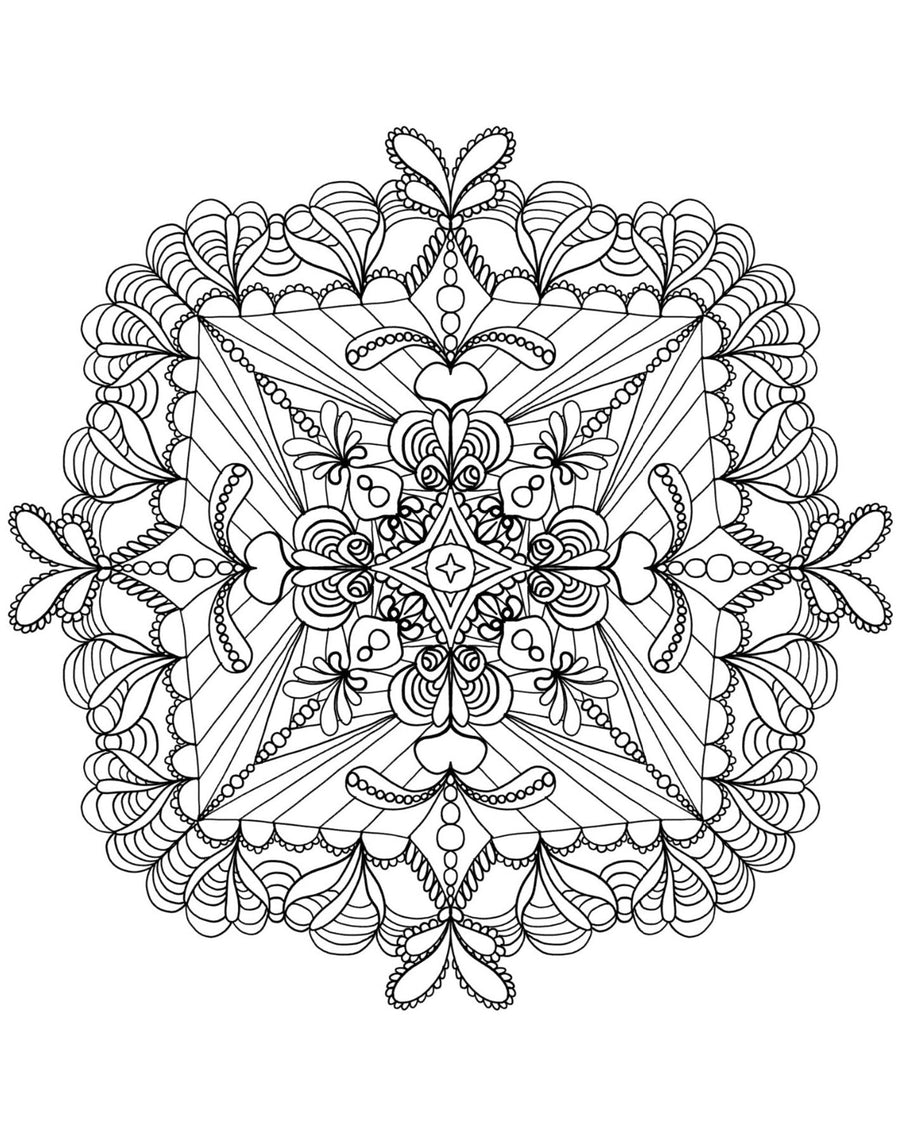 Blululi Serene Hand Drawn Mandala Coloring Pages - 16 Unique Designs digital download - Blululi