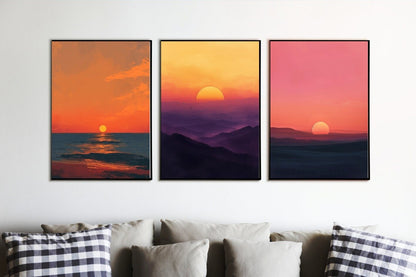 Blululi Sunset Scenery - 12 High - Quality PNGs - Modern Decor in Four Sizes digital download - Blululi