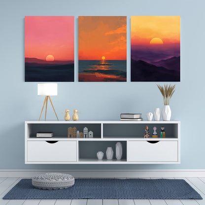 Blululi Sunset Scenery - 12 High - Quality PNGs - Modern Decor in Four Sizes digital download - Blululi