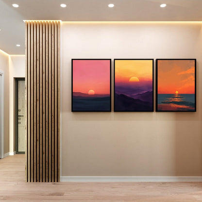 Blululi Sunset Scenery - 12 High - Quality PNGs - Modern Decor in Four Sizes digital download - Blululi