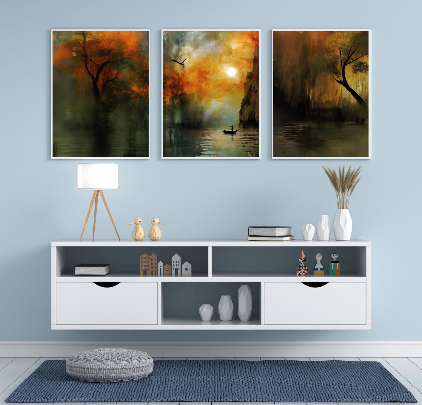 Blululi Trilogy Scenery Digital Wall Art - Four Sizes digital download - Blululi