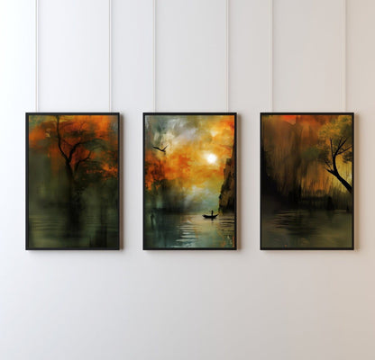 Blululi Trilogy Scenery Digital Wall Art - Four Sizes digital download - Blululi