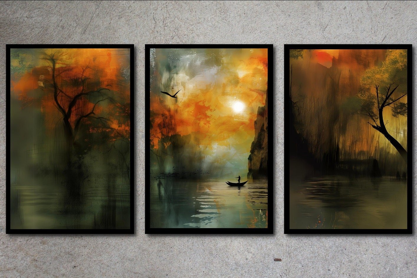 Blululi Trilogy Scenery Digital Wall Art - Four Sizes digital download - Blululi