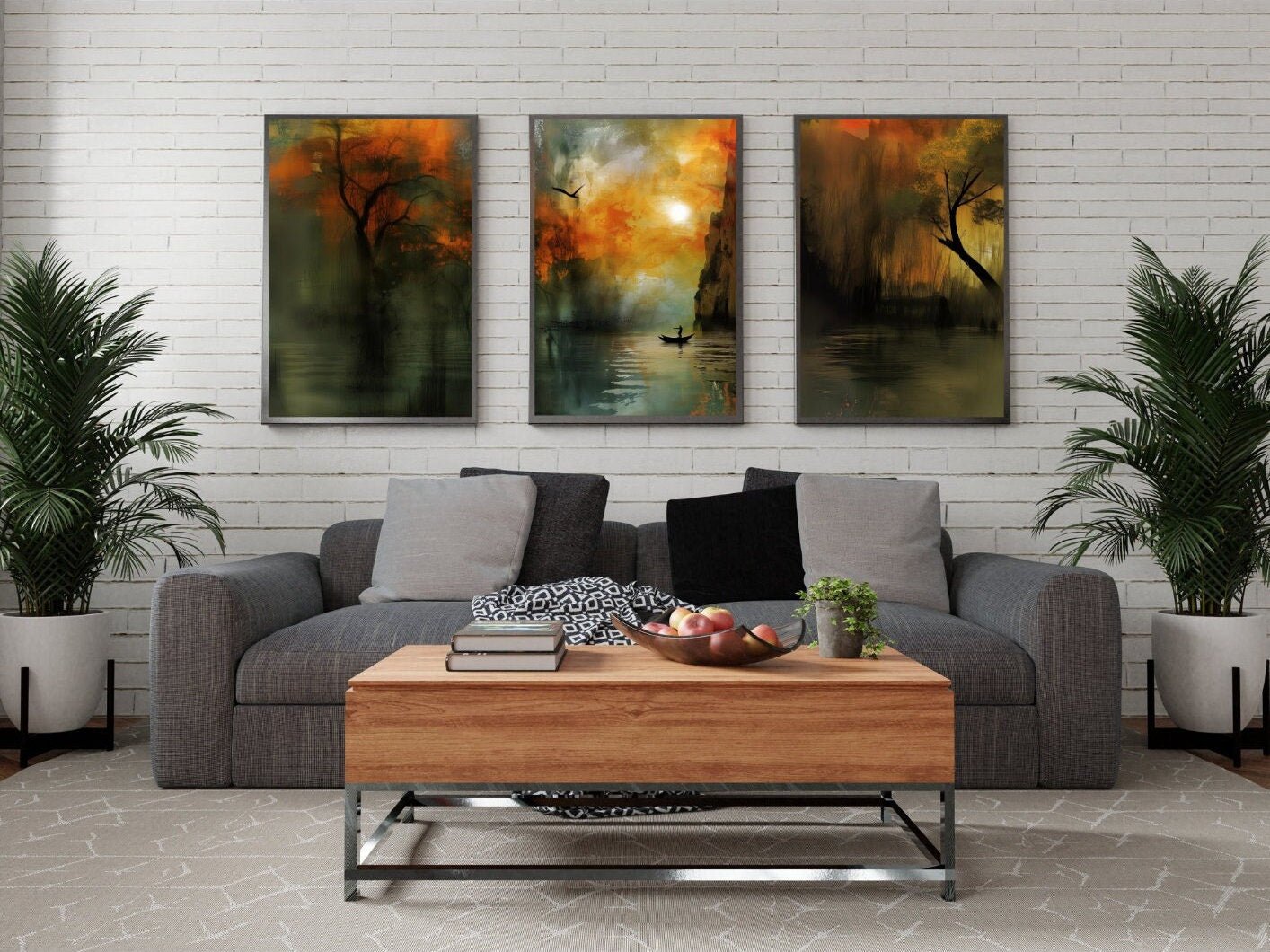 Blululi Trilogy Scenery Digital Wall Art - Four Sizes digital download - Blululi