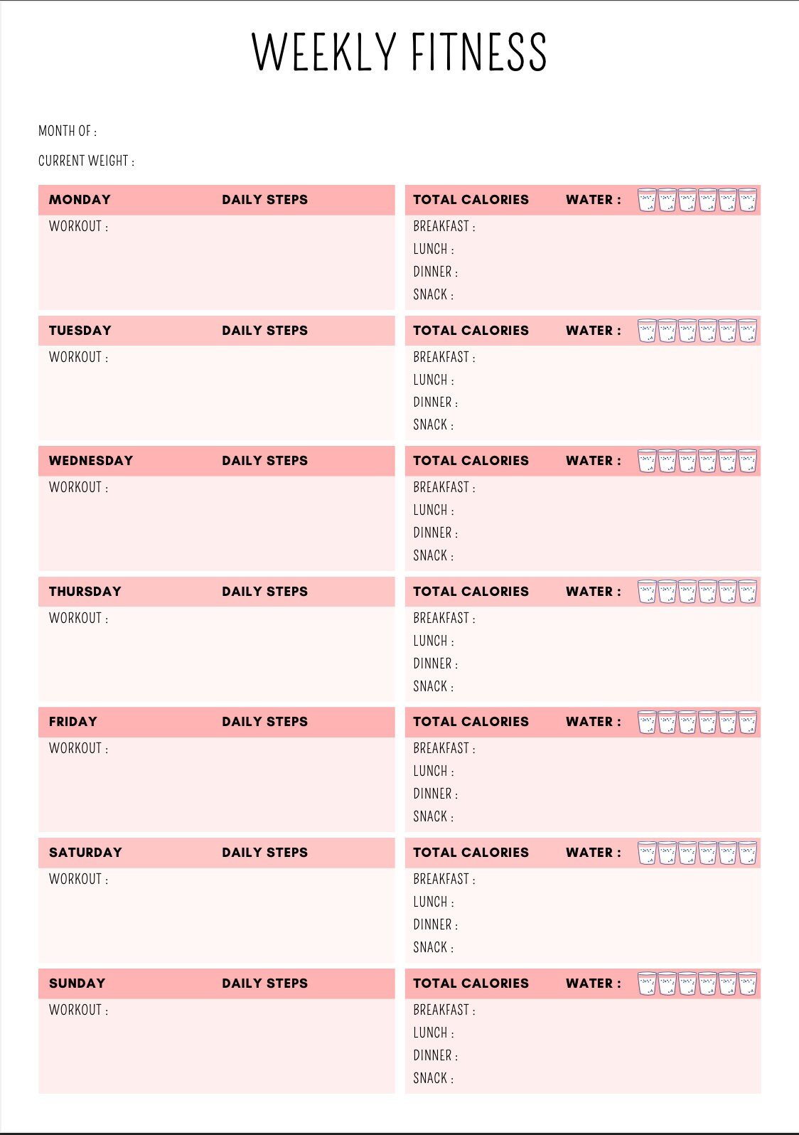 Blululi Versatile Weekly Planners - A4 digital download - Blululi