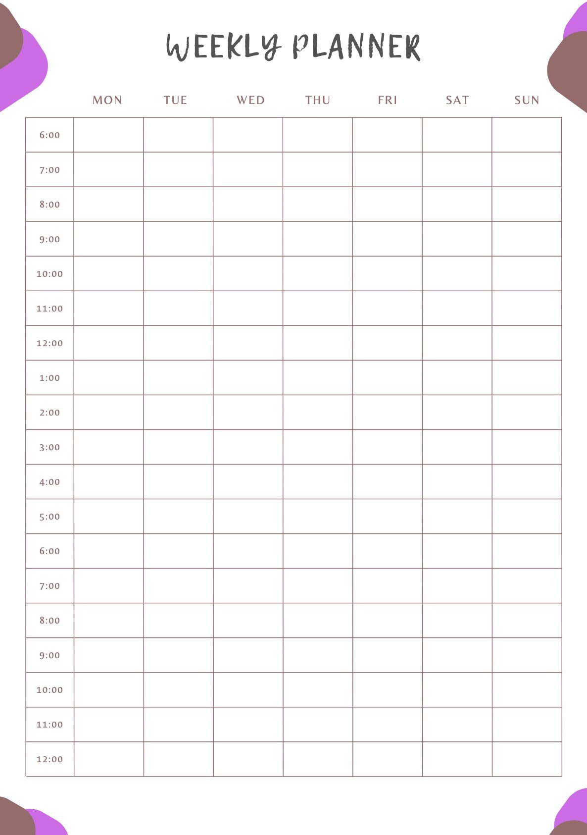 Blululi Versatile Weekly Planners - A4 digital download - Blululi