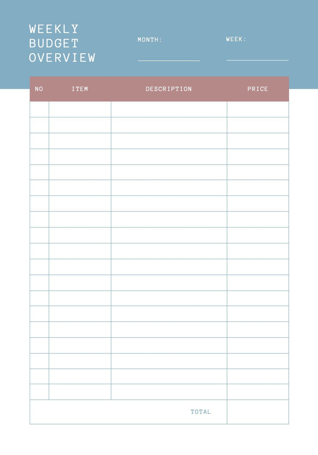 Blululi Versatile Weekly Planners - A4 digital download - Blululi