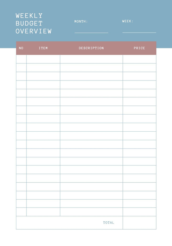 Blululi Versatile Weekly Planners - A4 digital download - Blululi