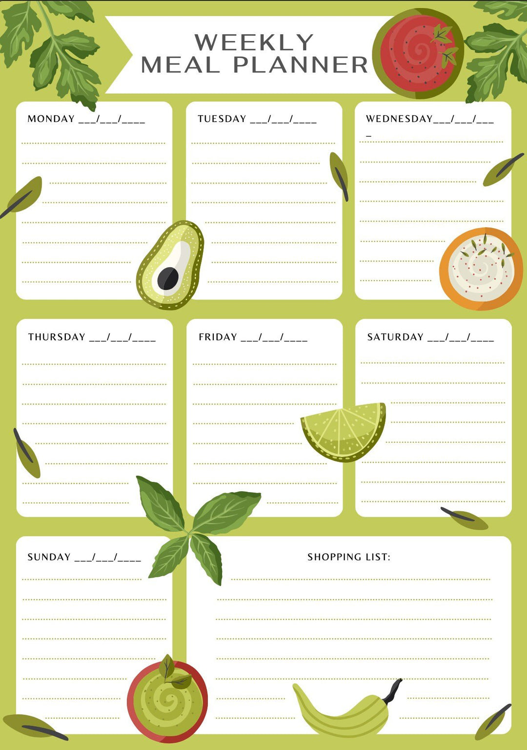 Blululi Versatile Weekly Planners - A4 digital download - Blululi