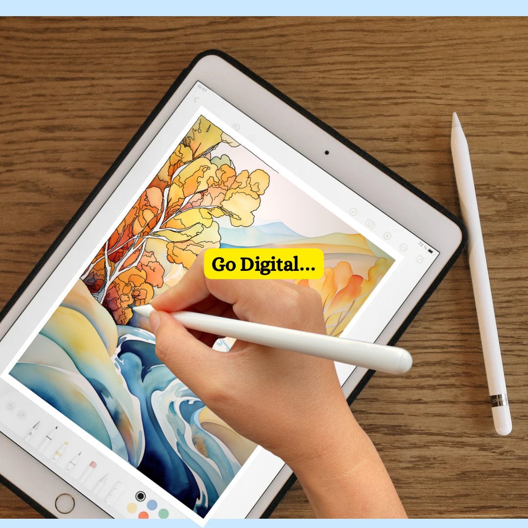 Blululi Watercolor Landscapes - Reverse Coloring Pages, 34 Designs - A4 and US Letter Sizes digital download - Blululi