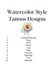 Blululi Watercolor Style Tattoos Designs Collection - Custom Tattoo Design digital download - Blululi