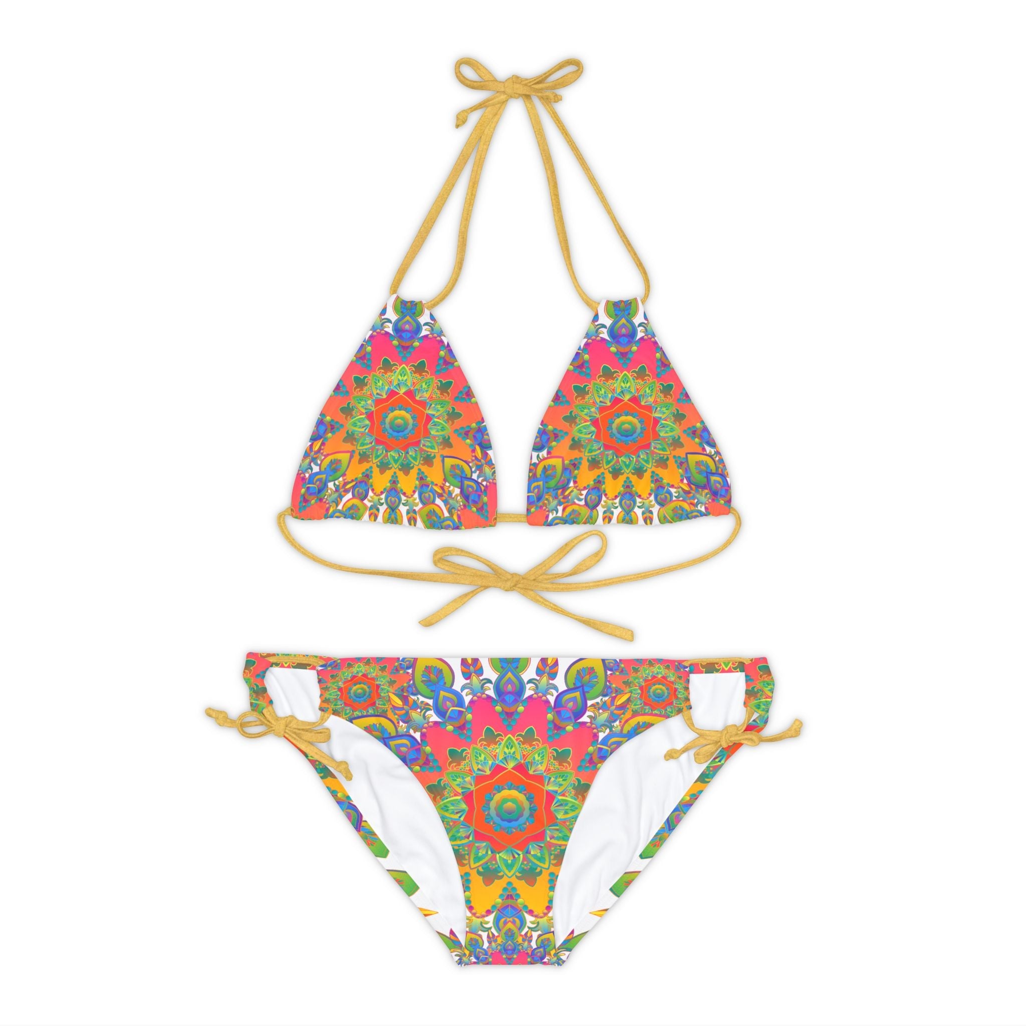 Bohemian Mandala Bikini Set - Colorful Hand Drawn Art All Over Prints - Blululi