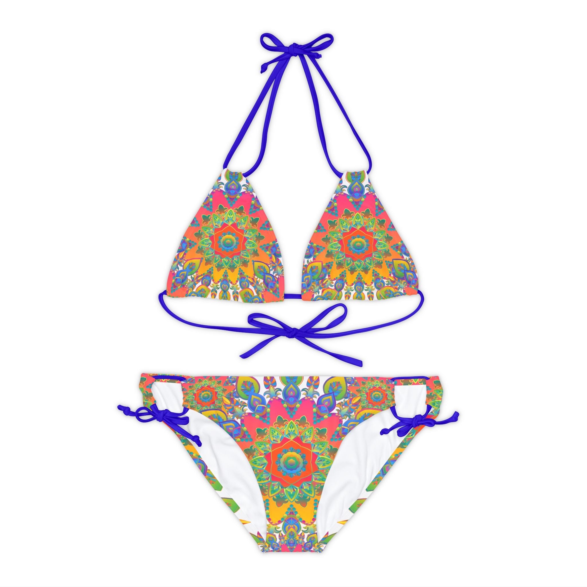 Bohemian Mandala Bikini Set - Colorful Hand Drawn Art All Over Prints - Blululi