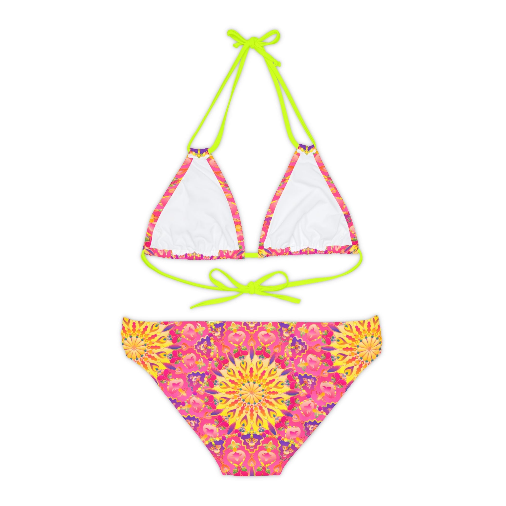 Bohemian Mandala Bikini Set - Pink, Yellow, Purple All Over Prints - Blululi