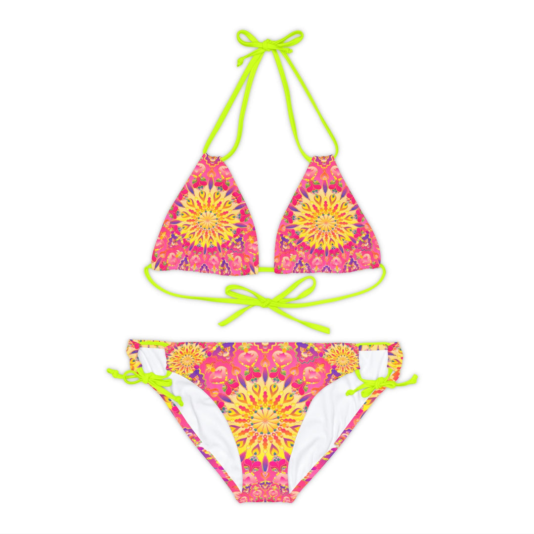 Bohemian Mandala Bikini Set - Pink, Yellow, Purple All Over Prints - Blululi