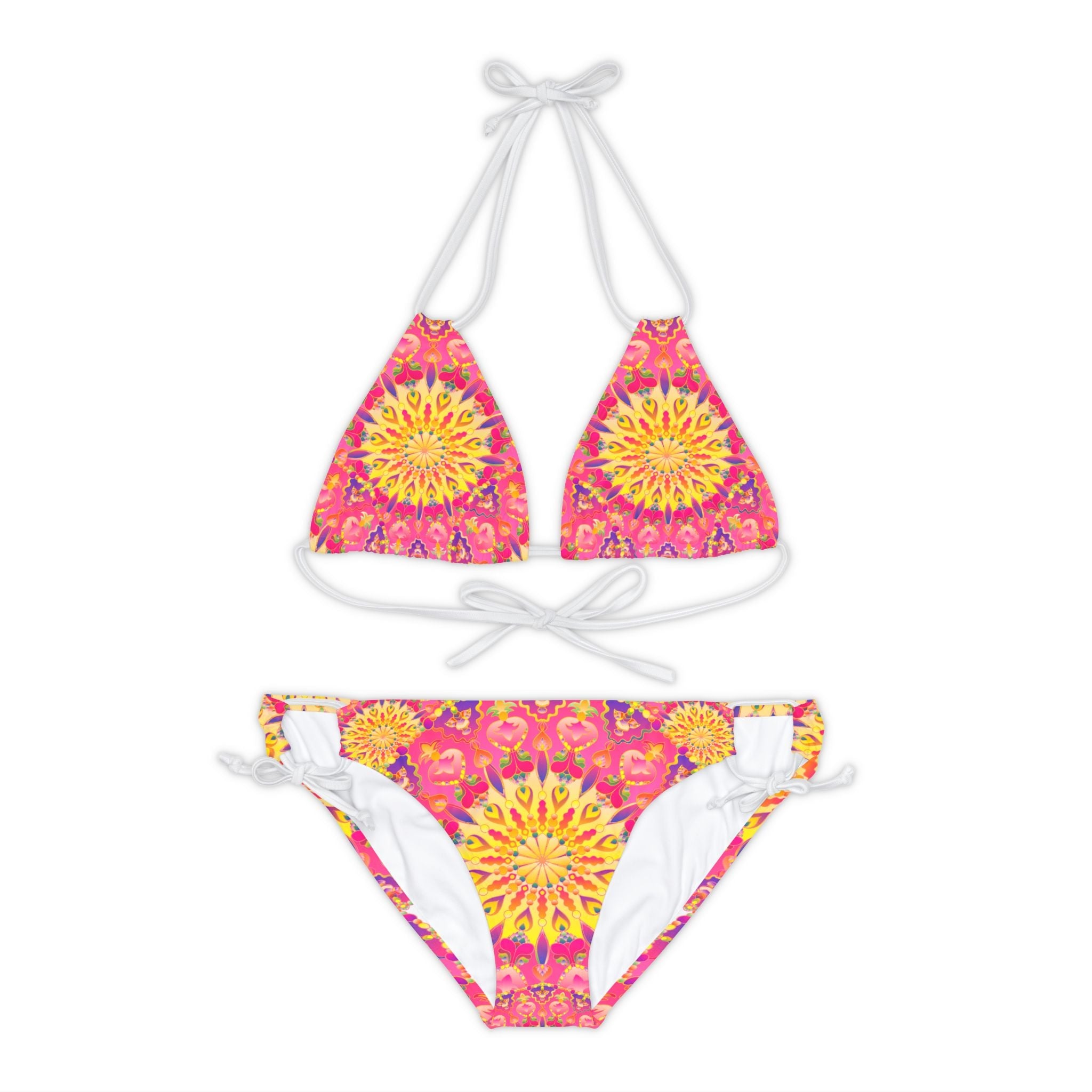 Bohemian Mandala Bikini Set - Pink, Yellow, Purple All Over Prints - Blululi