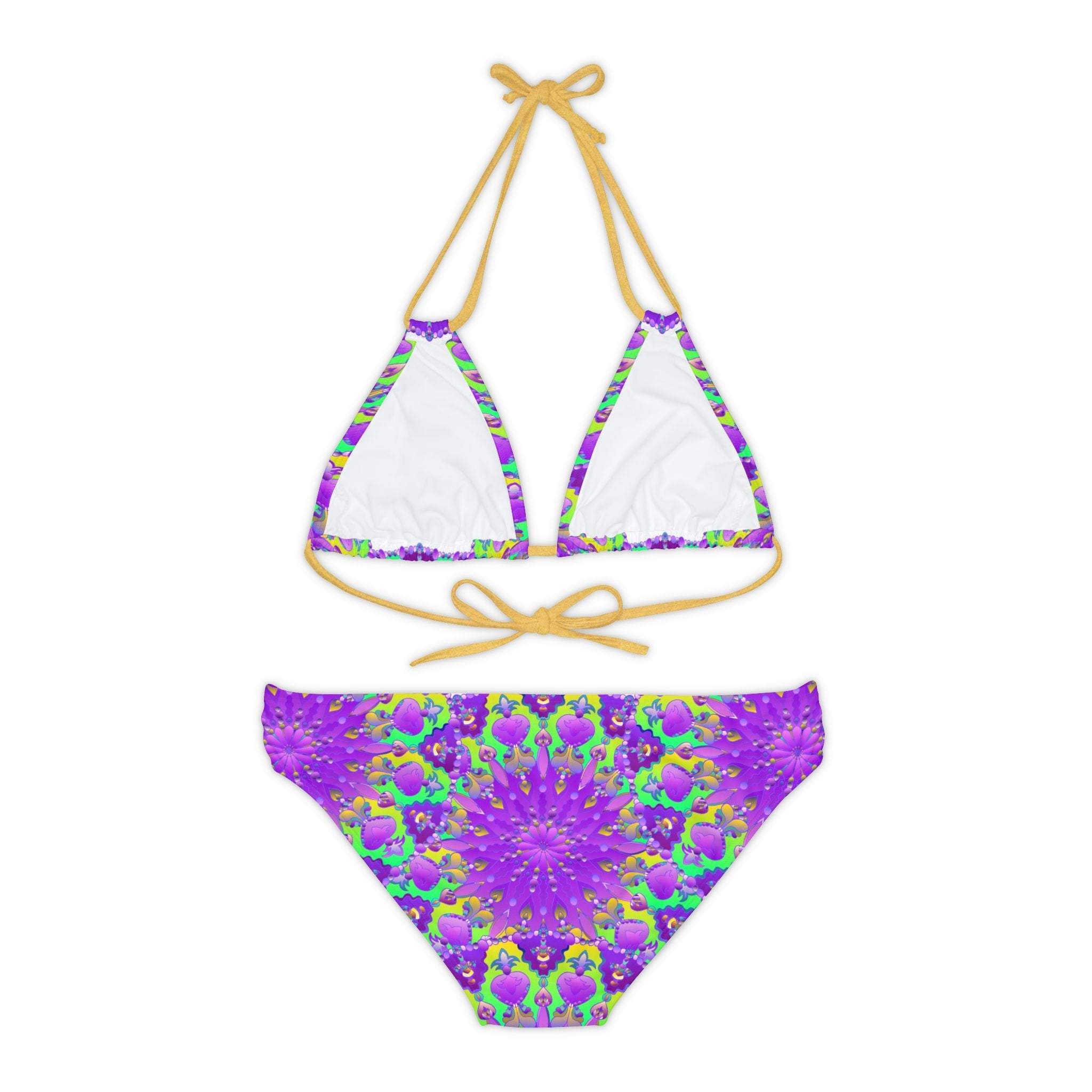 Bohemian Mandala Bikini Set - Purple Flower All Over Prints - Blululi