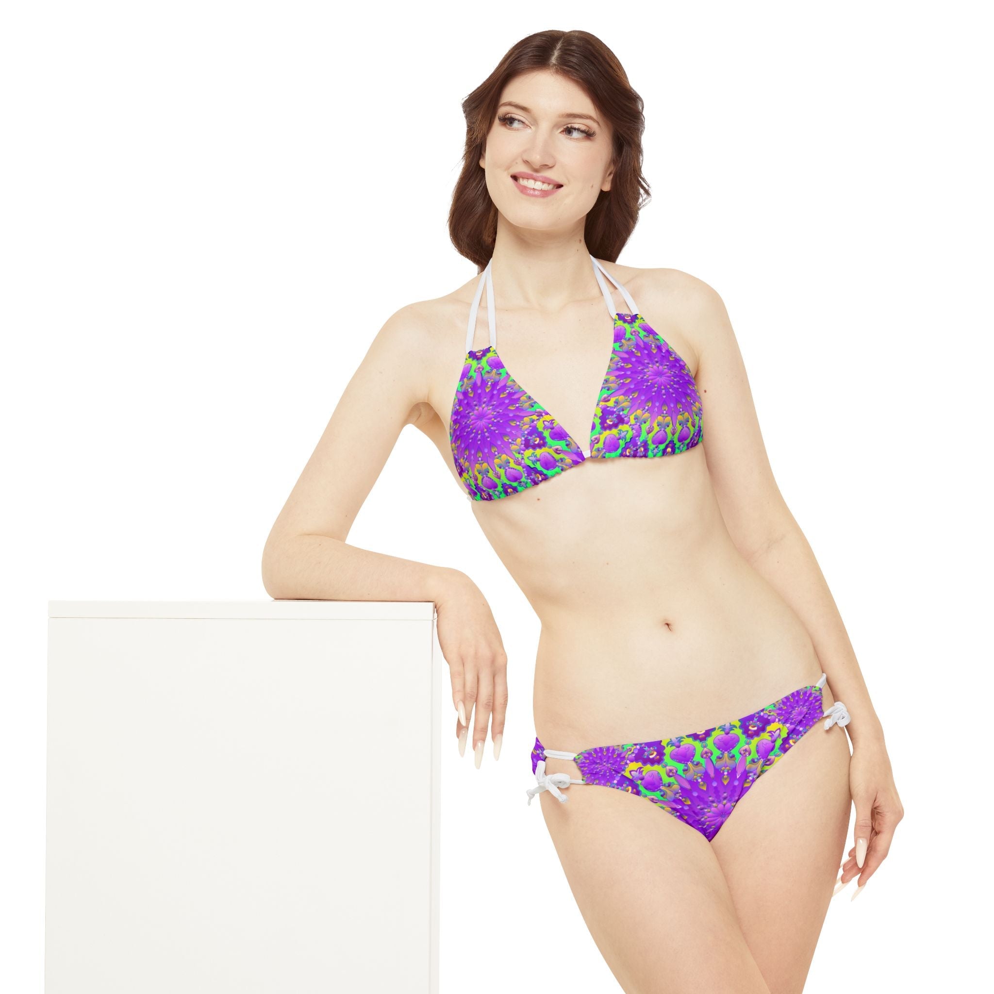 Bohemian Mandala Bikini Set - Purple Flower All Over Prints - Blululi