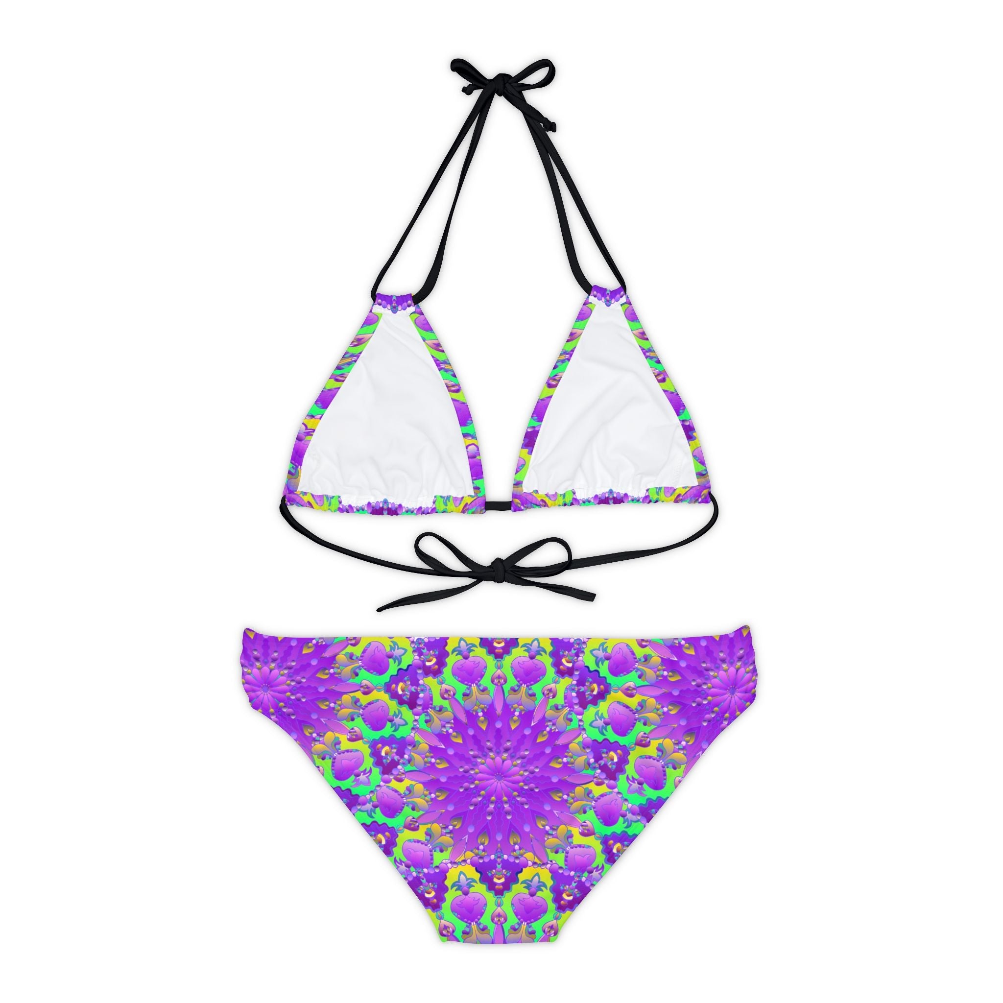 Bohemian Mandala Bikini Set - Purple Flower All Over Prints - Blululi