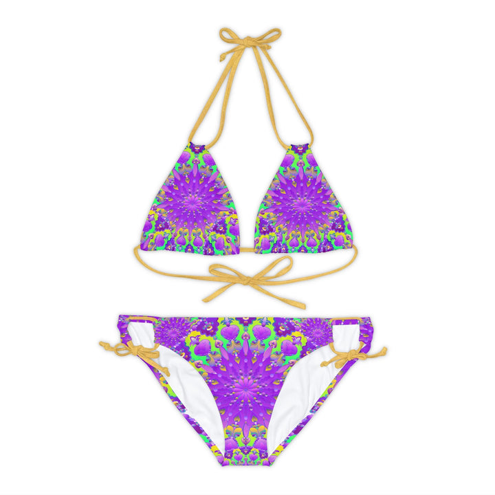 Bohemian Mandala Bikini Set - Purple Flower All Over Prints - Blululi