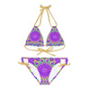 Bohemian Mandala Bikini Set - Purple Flower All Over Prints - Blululi