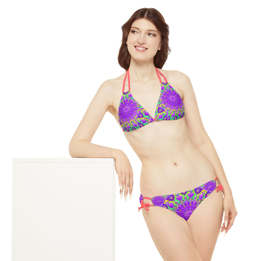 Bohemian Mandala Bikini Set - Purple Flower All Over Prints - Blululi