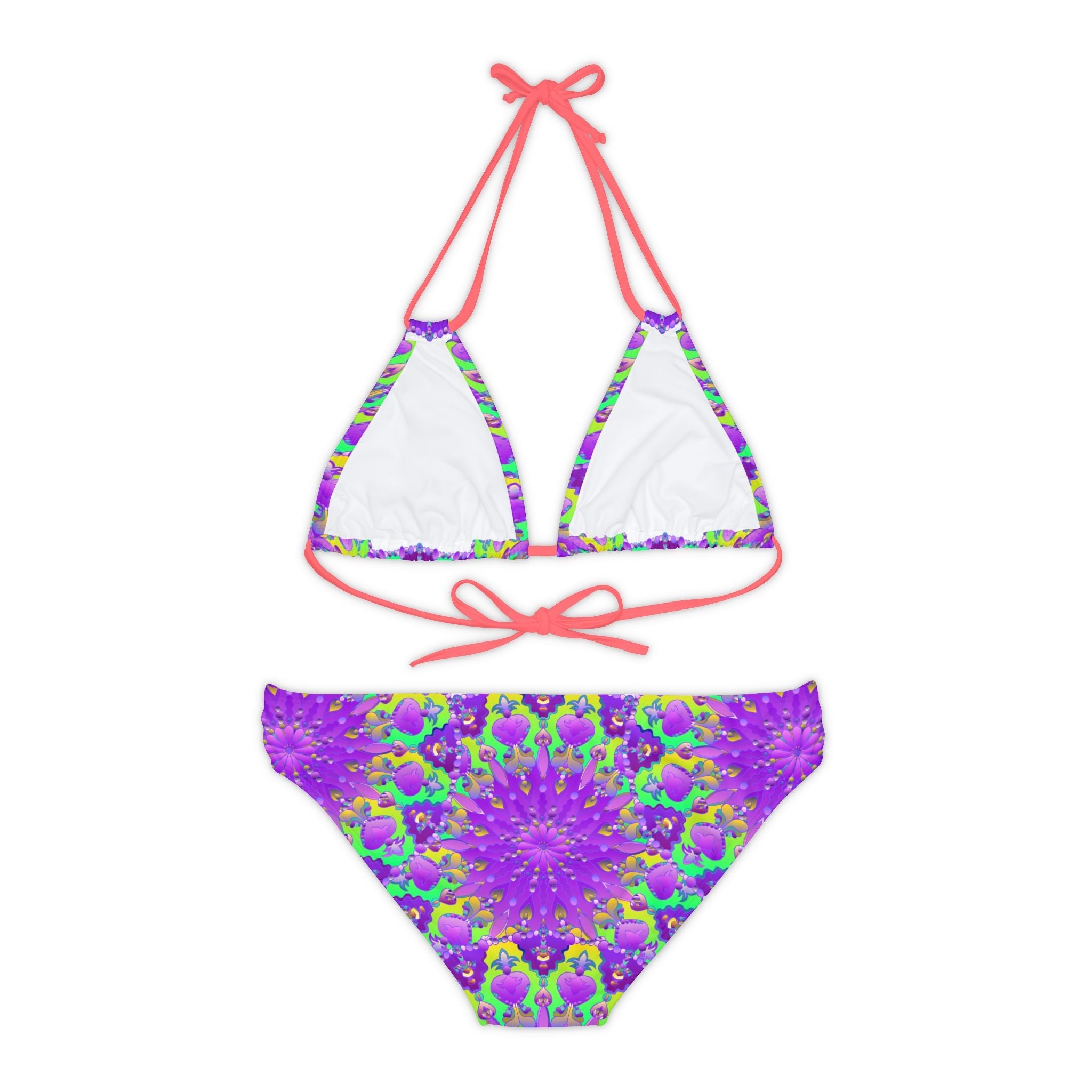 Bohemian Mandala Bikini Set - Purple Flower All Over Prints - Blululi