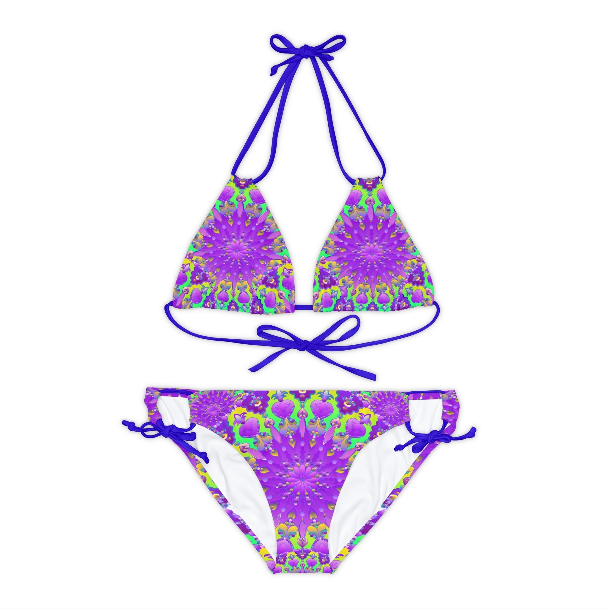 Bohemian Mandala Bikini Set - Purple Flower All Over Prints - Blululi