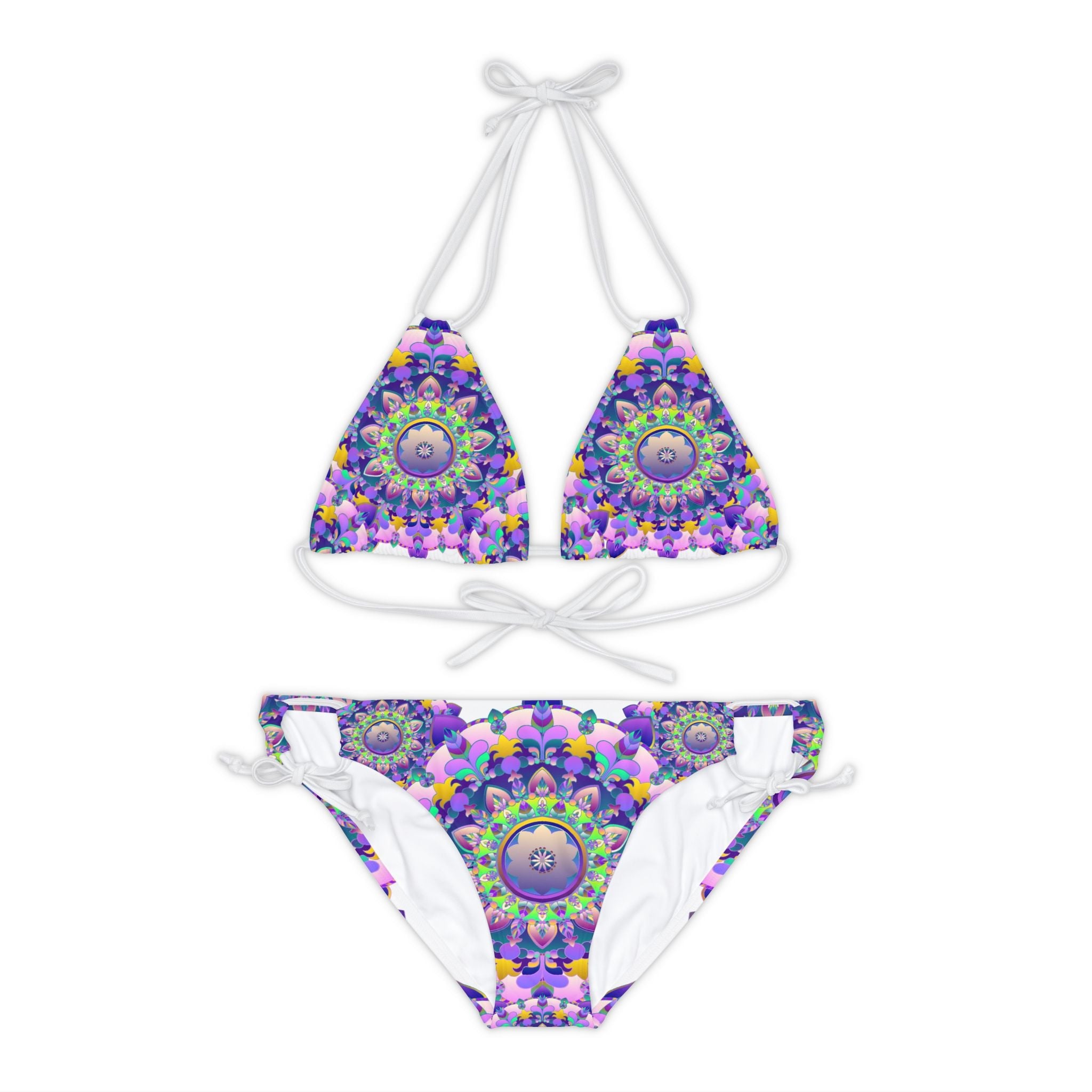 Bohemian Mandala Bikini Set - Purple & Pink All Over Prints - Blululi