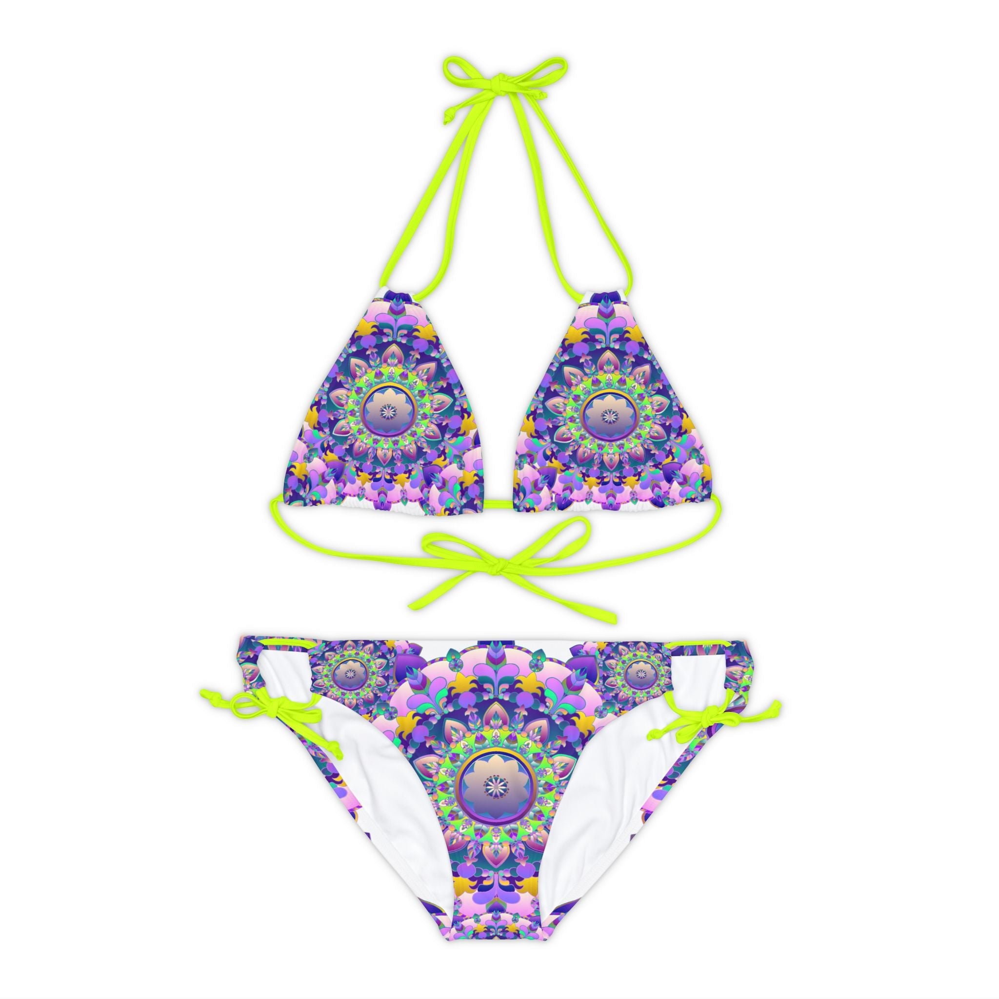 Bohemian Mandala Bikini Set - Purple & Pink All Over Prints - Blululi